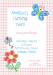 Checkerboard Girl 2nd Birthday Party Invitation
