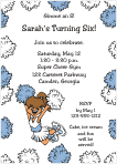 Cheerleader Blue and White Party Invitation