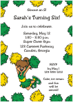 Cheerleader Green and Gold Party Invitation