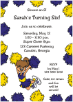 Cheerleader Navy and Gold Party Invitation