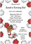 Cheerleader Red and White Party Invitation