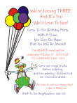 Clown 1 Birthday Party Invitation