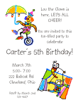 Clown 3 Birthday Party Invitation