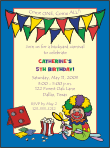 Clown 5 Birthday Party Invitation