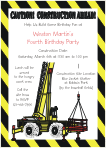 Construction Crane Birthday Party Invitation
