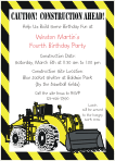Construction Front Loader 2 Birthday Party Invitation