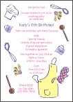 Cooking Party Birthday Party - Girl Invitation