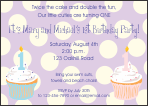 Cupcakes and Polkadots Birthday Party Invitation