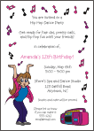 Dance Party Girl 2 Birthday Party Invitation
