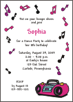 Dance Party - Girl Birthday Party Invitation
