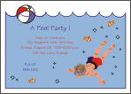 Pool, Swimming, Diver Boy Birthday Party Invitation