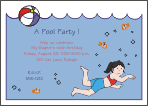 Diver Girl 2-piece Birthday Party Invitation