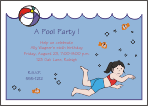 Diver Girl Birthday Party Invitation