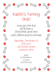 Dog Bones and Paw Prints Birthday Party Invitation