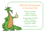 Dragon with Cake Birthday Party Invitation