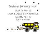 Dump Truck 2 Birthday Party Invitation