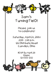 Farm Animals 2nd Birthday Party Invitation