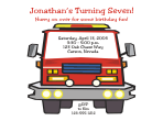 Big Firetruck Birthday Invitation