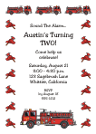Firetrucks 2nd Birthday Party Invitation