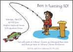 Fishing on a Dock (Brown Skin) Birthday Party Invitations