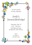 Flowers and Butterflies 2nd Birthday Party Invitation