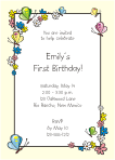 Flowers and Butterflies Ivory Invitation
