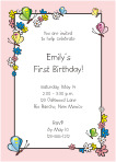 Flowers and Butterflies Pink Invitation
