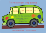 Gymnastics on a Bus 2 Birthday Party Invitation