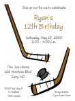 Hockey Sticks Birthday Party Invitation