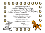 Horsie and Donkey Drinking Birthday Invitation