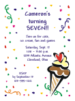 Boy Ice Cream Birthday Party Invitation