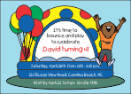 Bounce House / Inflatable 3 Boy (Brown Skin) Birthday Invitation