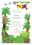Jungle 3 Birthday Party Invitation