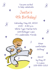 Karate Boy 1 Birthday Party Invitations