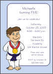 Karate Boy Birthday Party Invitations