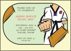 Colored Karate Birthday Party Invitations
