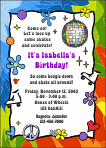 Kids Rollerskating Tie Dye Birthday Invitation