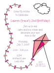 Pink Kite Birthday Invitation