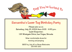 Laser Tag - Girl Birthday Party Invitation