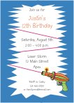 Laser Tag Gun Birthday Invitation