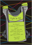 Laser Tag Vest Green Birthday Invitation