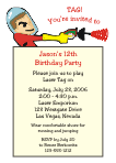 Laser Tag - Boy Birthday Party Invitation