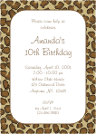 Leopard Spots, Birthday Invitation