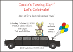 Black Limo with Girl 1 Birthday Invitation