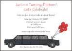 Black Limo Birthday Invitation