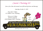 Limo Yellow Zebra Hummer Girl 2 Birthday Invitation