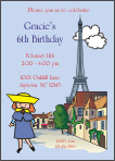 Little French Girl Birthday Party Invitation