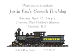 Locomotive Birthday Invitation