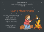 Roasting Marshmallows Boy Birthday Party Invitation