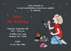 Roasting Marshmallows Girl Birthday Party Invitation